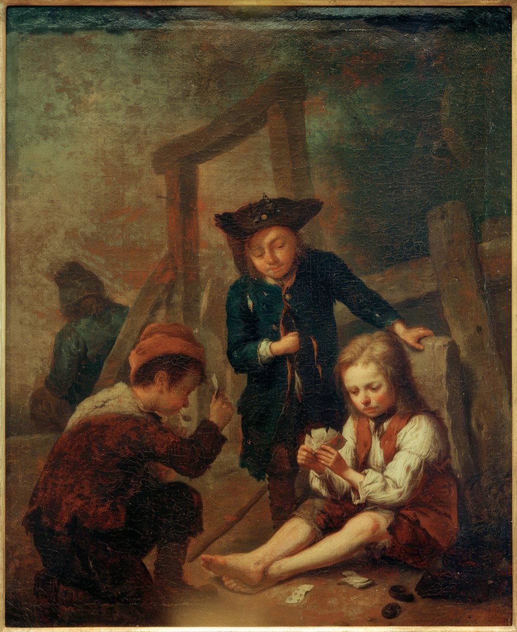 Fiúk kártyáznak alkotó: Johann Conrad Seekatz