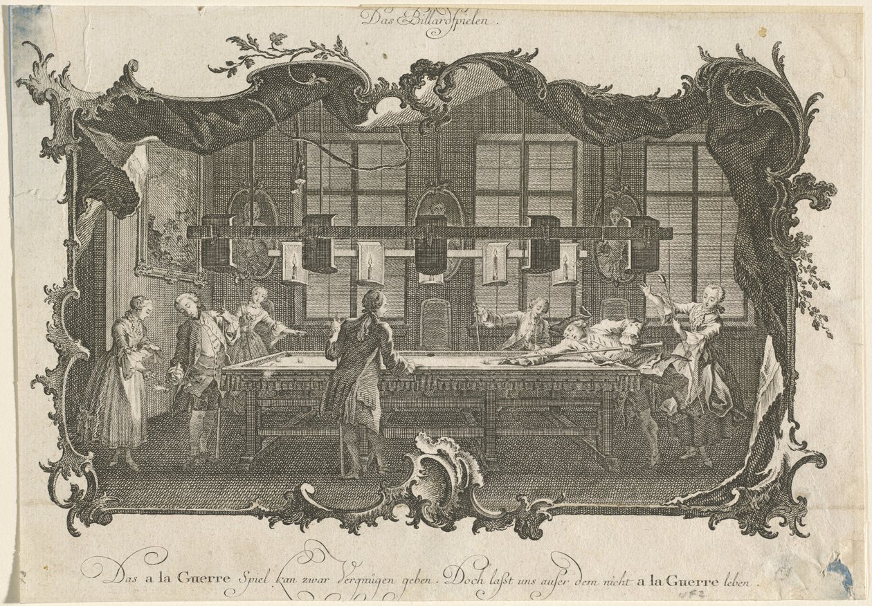 Biliárd (biliárdjátékosok) alkotó: Johann Esaias Nilson