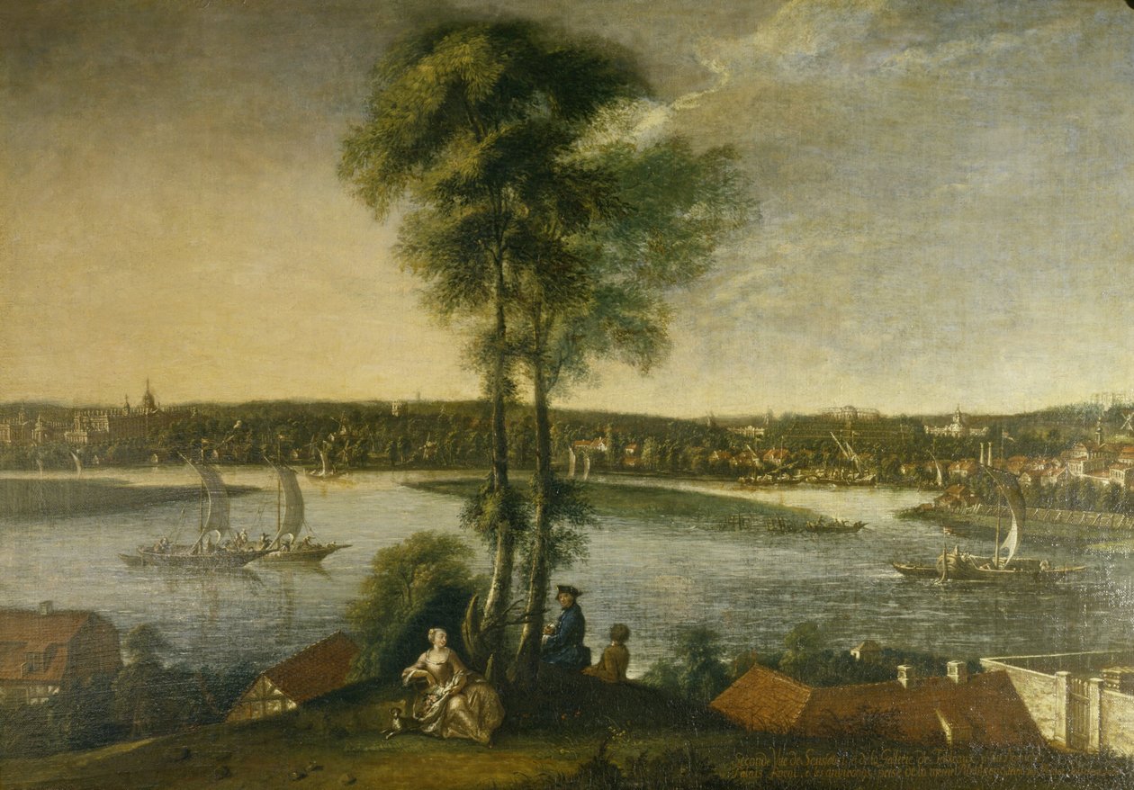 Potsdam, a Sanssouci kastélypark a Brauhausberg felől alkotó: Johann Friedrich Meyer