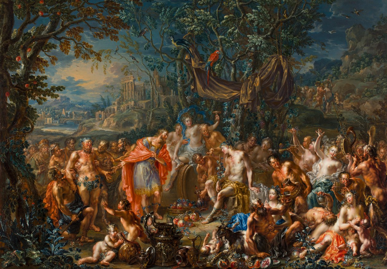 Bacchus és Midas király alkotó: Johann Georg Platzer
