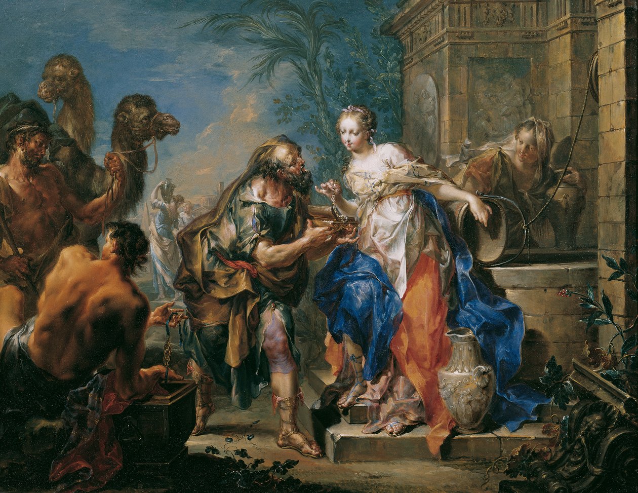 Rebecca am Brunnen alkotó: Johann Georg Platzer