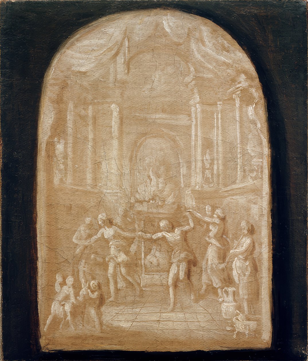 Tánc az áldozati oltár körül alkotó: Johann Georg Schütz