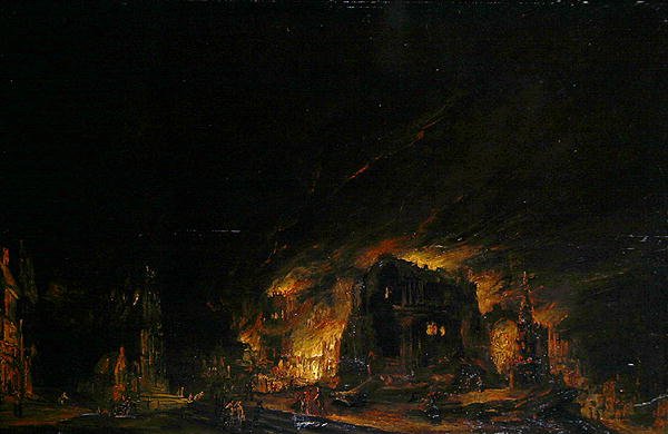 Tűz, 1760 körül (olaj, fa) alkotó: Johann Georg Trautmann