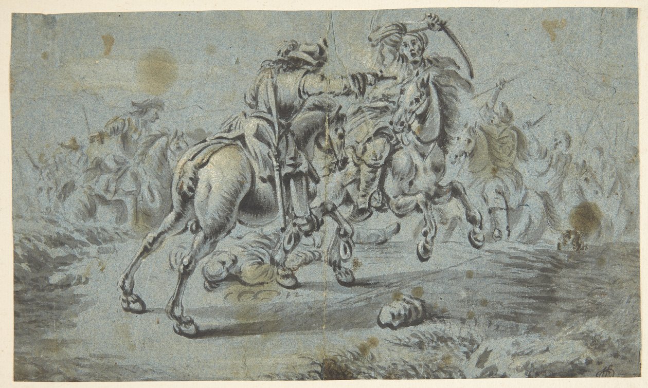 Lovas csatajelenet törökökkel? alkotó: Johann Georg von Bemmel