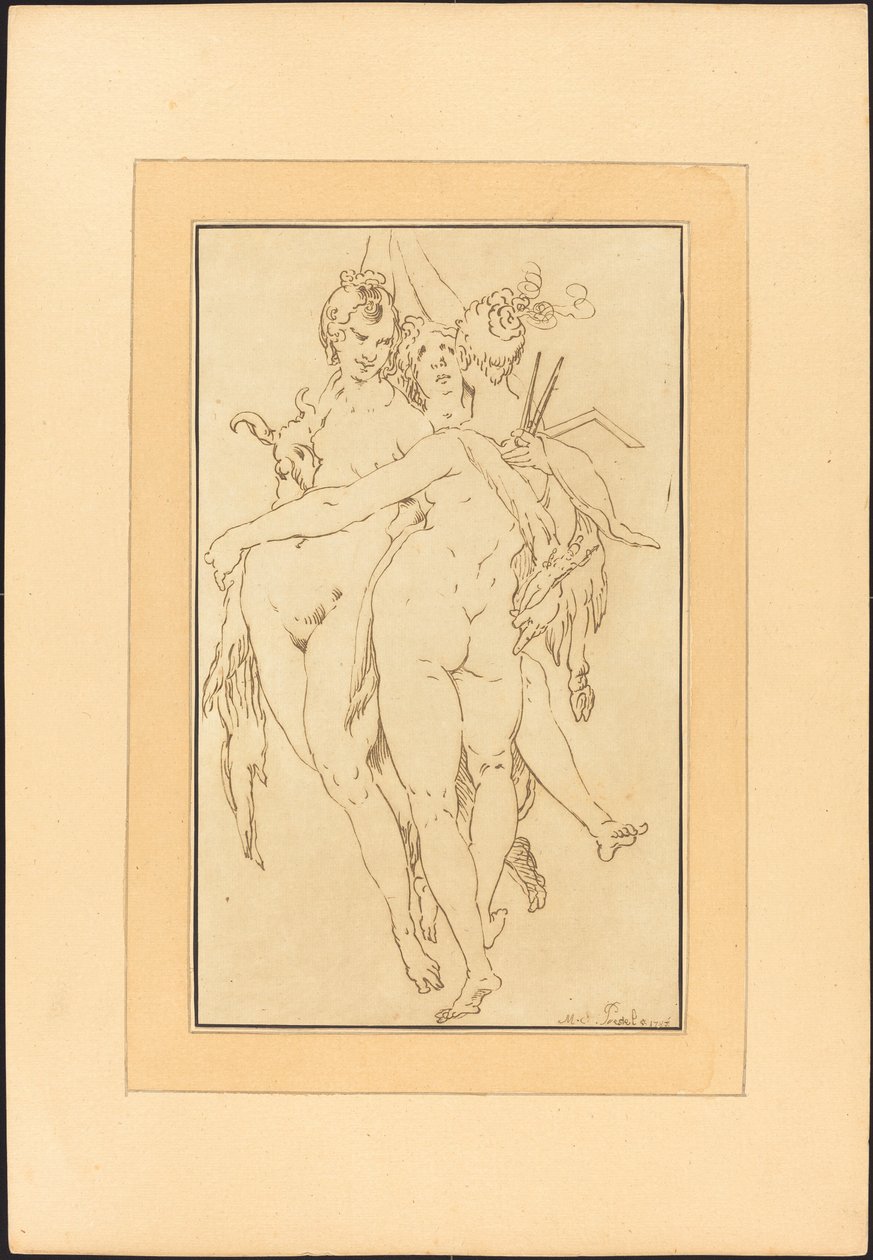 Szobrászat, Festészet, Építészet alkotó: Johann Gottlieb Prestel after Bartholomaeus Spranger