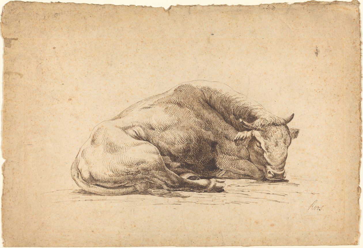 Egy Bika Alszik alkotó: Johann Heinrich Roos