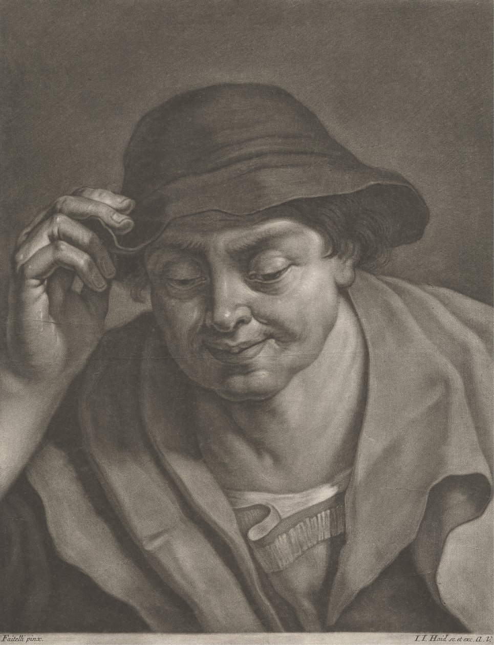 Férfi kalapot visel alkotó: Johann Jacobus Haid