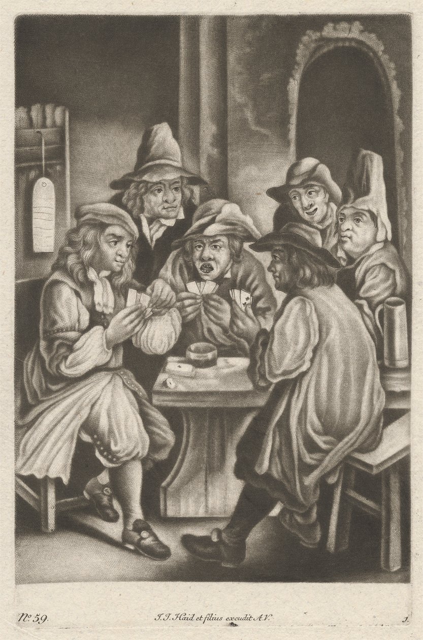 Férfi kártyajáték alkotó: Johann Jacobus Haid