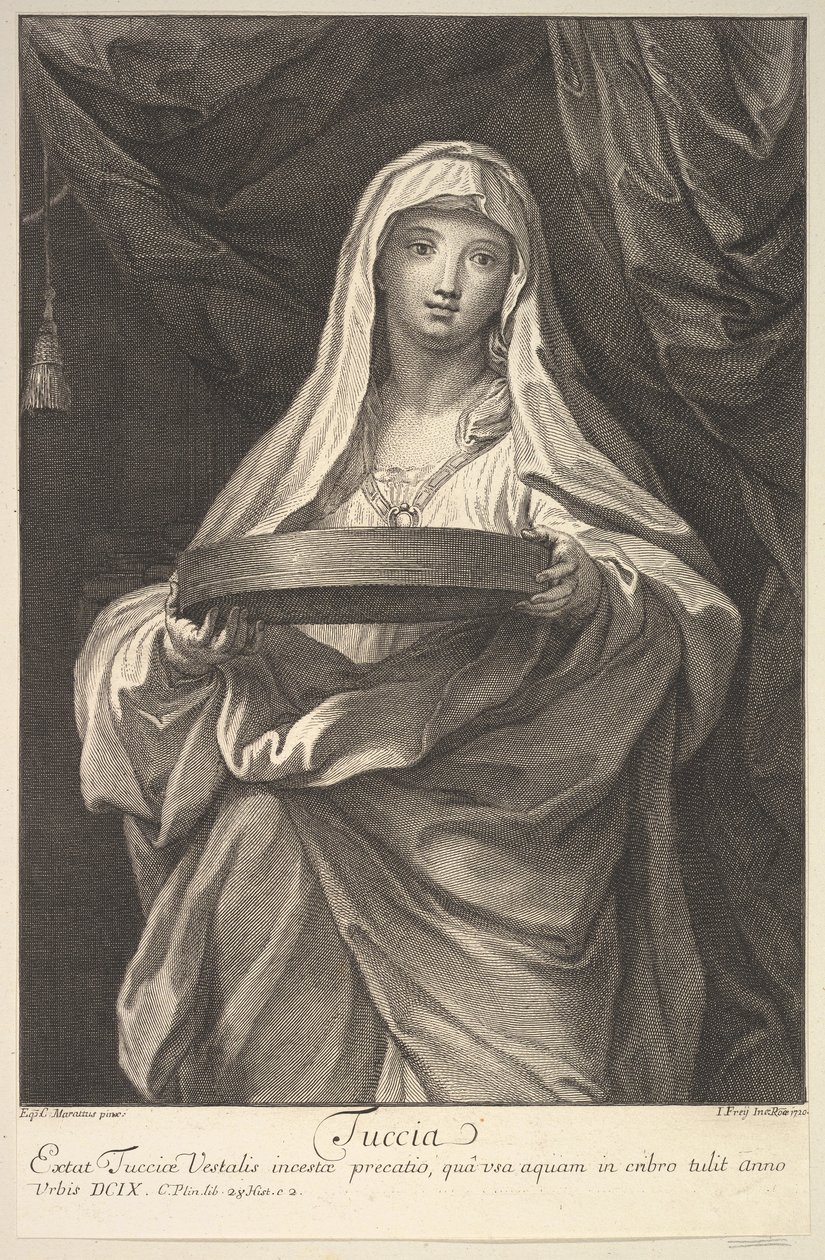 Tuccia, 1720. alkotó: Johann Jakob Frey the Elder