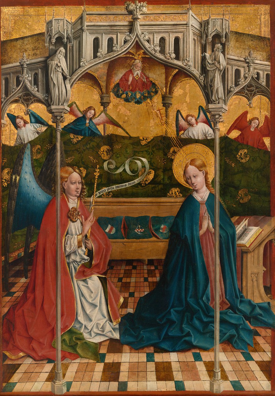 Az Angyali üdvözlet, 1457-re fejeződött be. alkotó: Johann Koerbecke