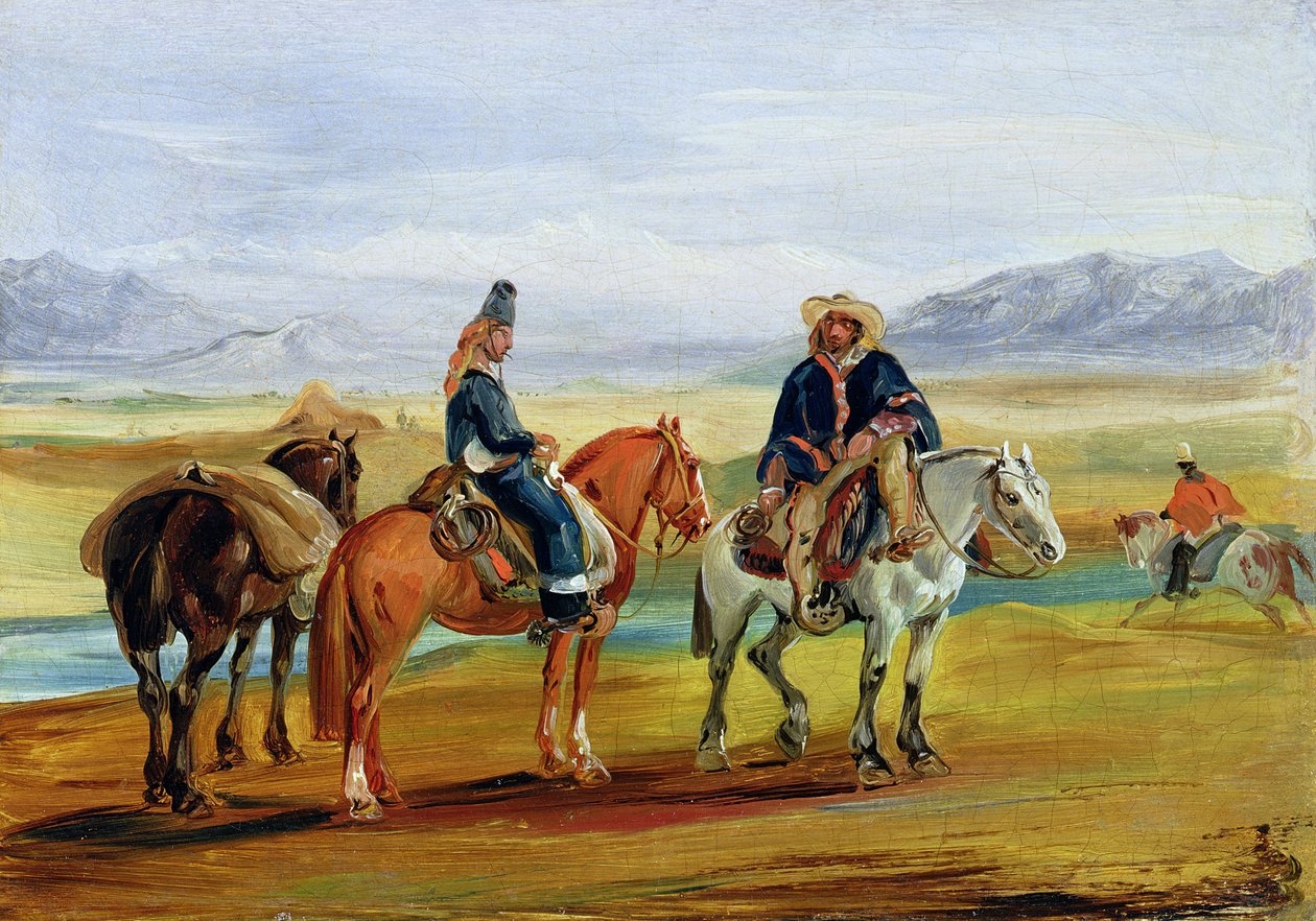Chilei huászok, 1836 körül alkotó: Johann Moritz Rugendas