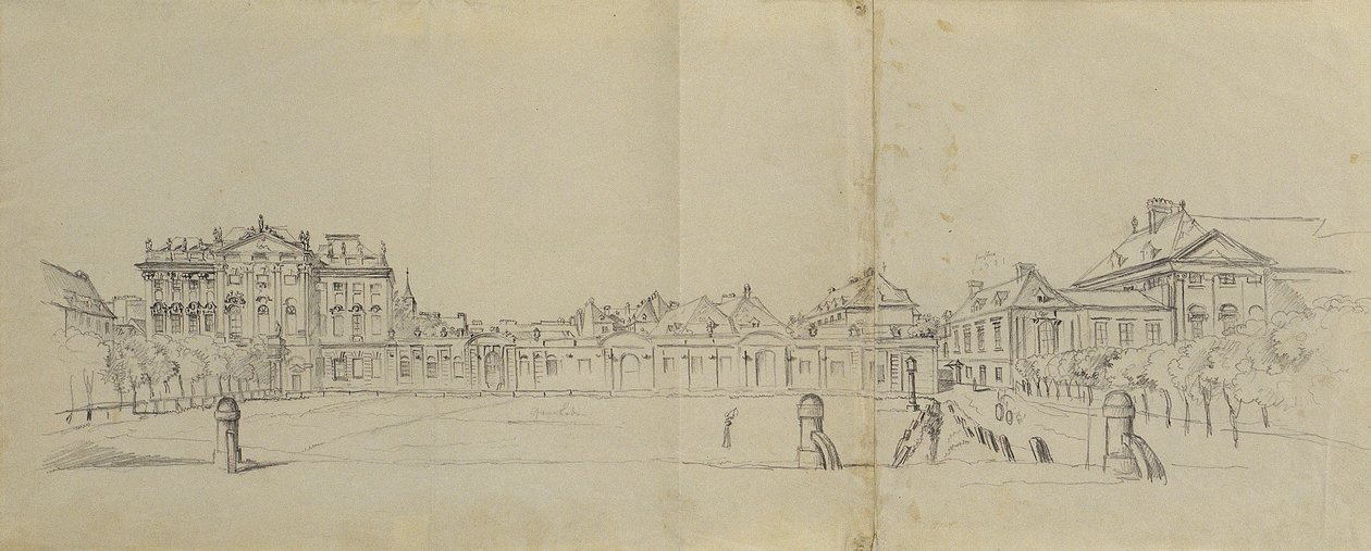 Josefstädter Glacis a Palais Trautsontól alkotó: Johann Peter Krafft
