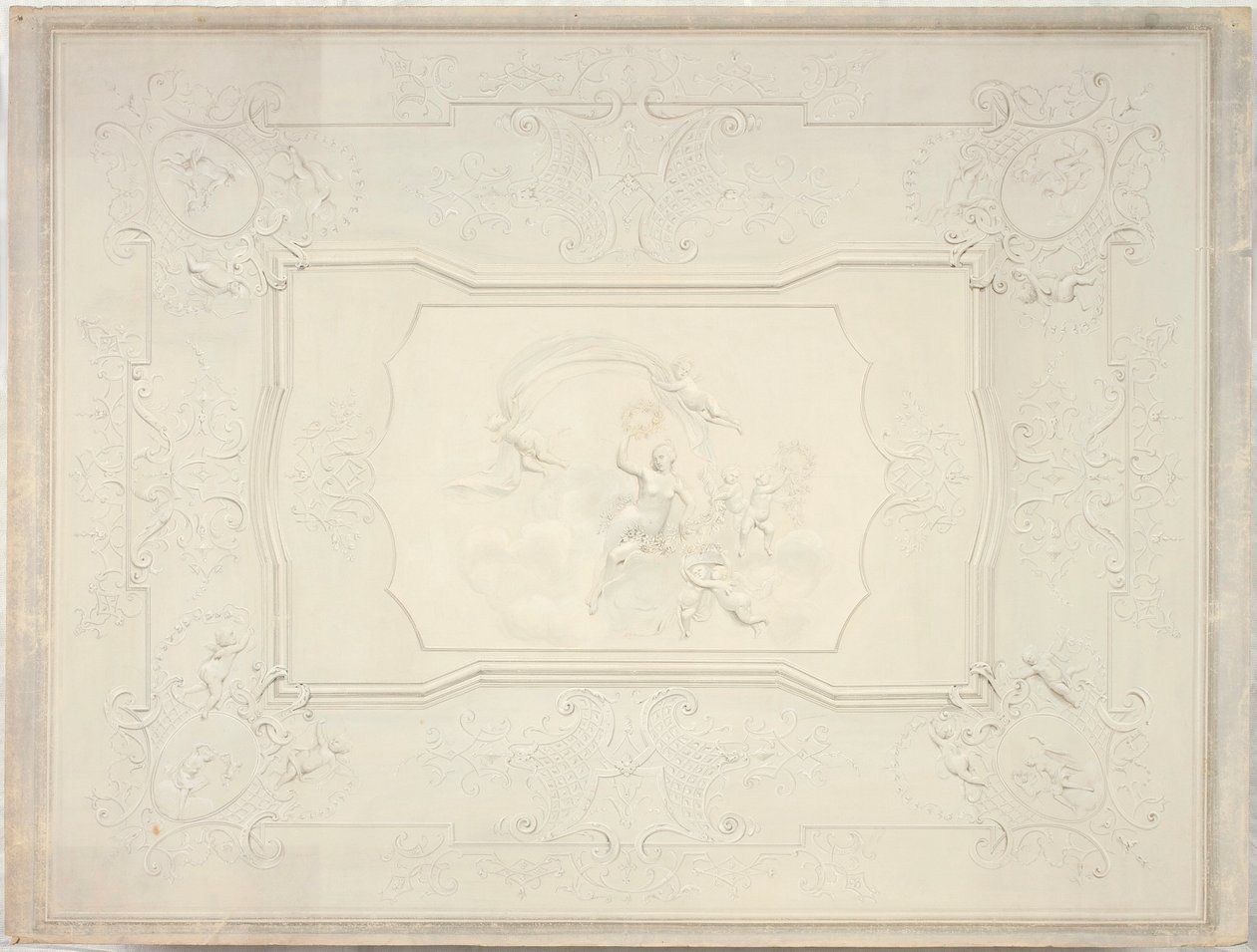 Stukkó mennyezet az Alsó-Belvedere étkezőjében alkotó: Johann Peter Krafft