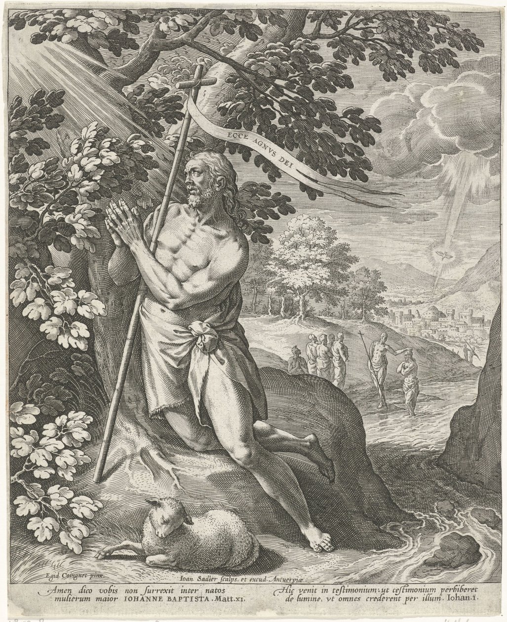 Keresztelő János a sivatagban alkotó: Johann Sadeler (I)