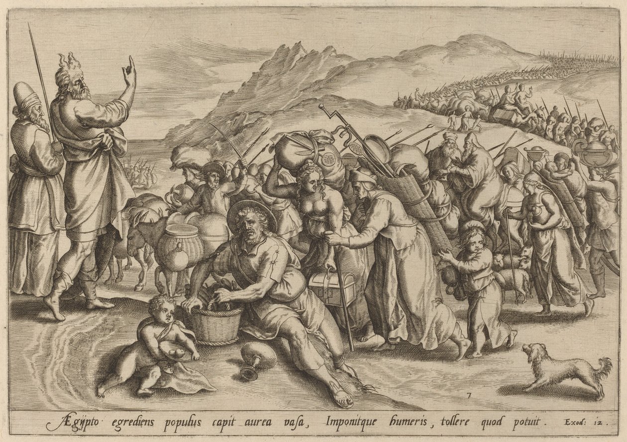 Kivonulás Egyiptomból, 1585. alkotó: Johann Sadeler I