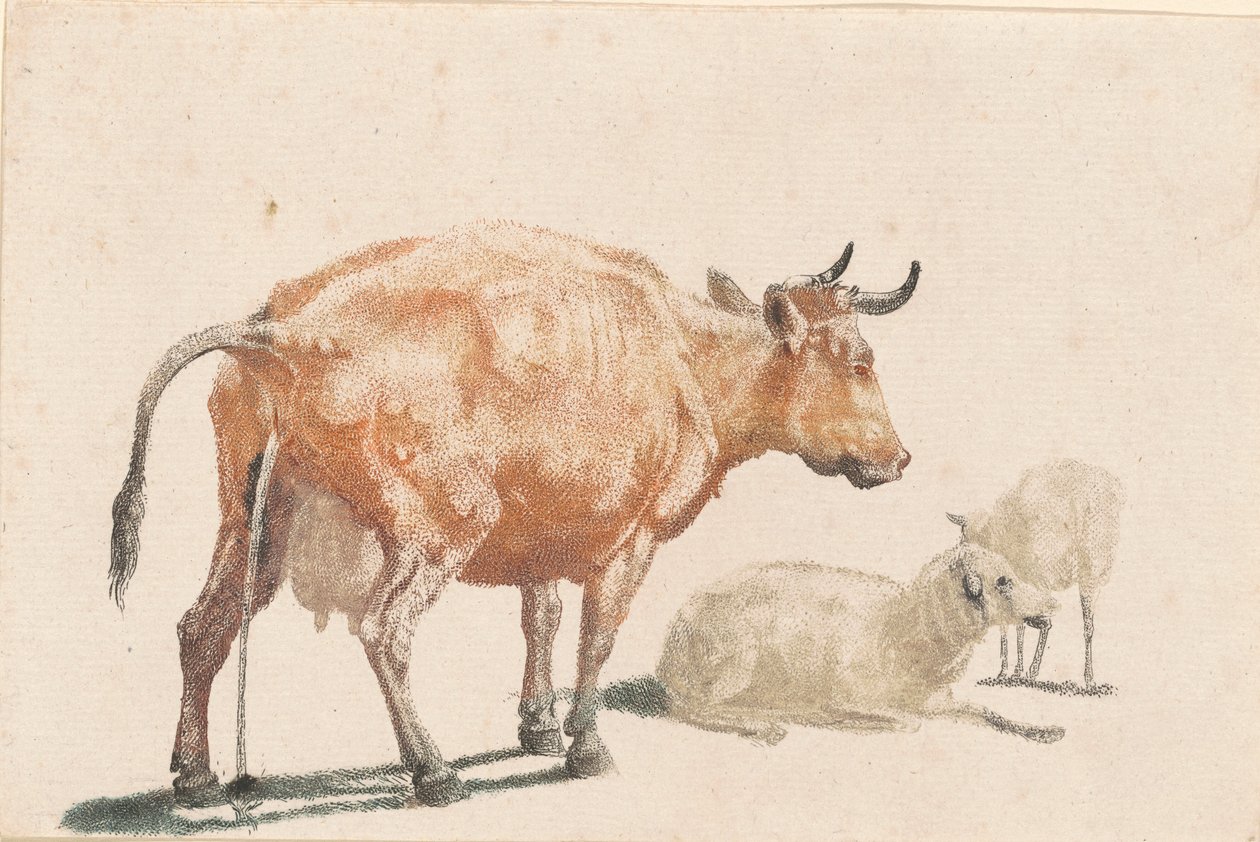 A pisselő tehén, 1690-es évek. alkotó: Johann Teyler