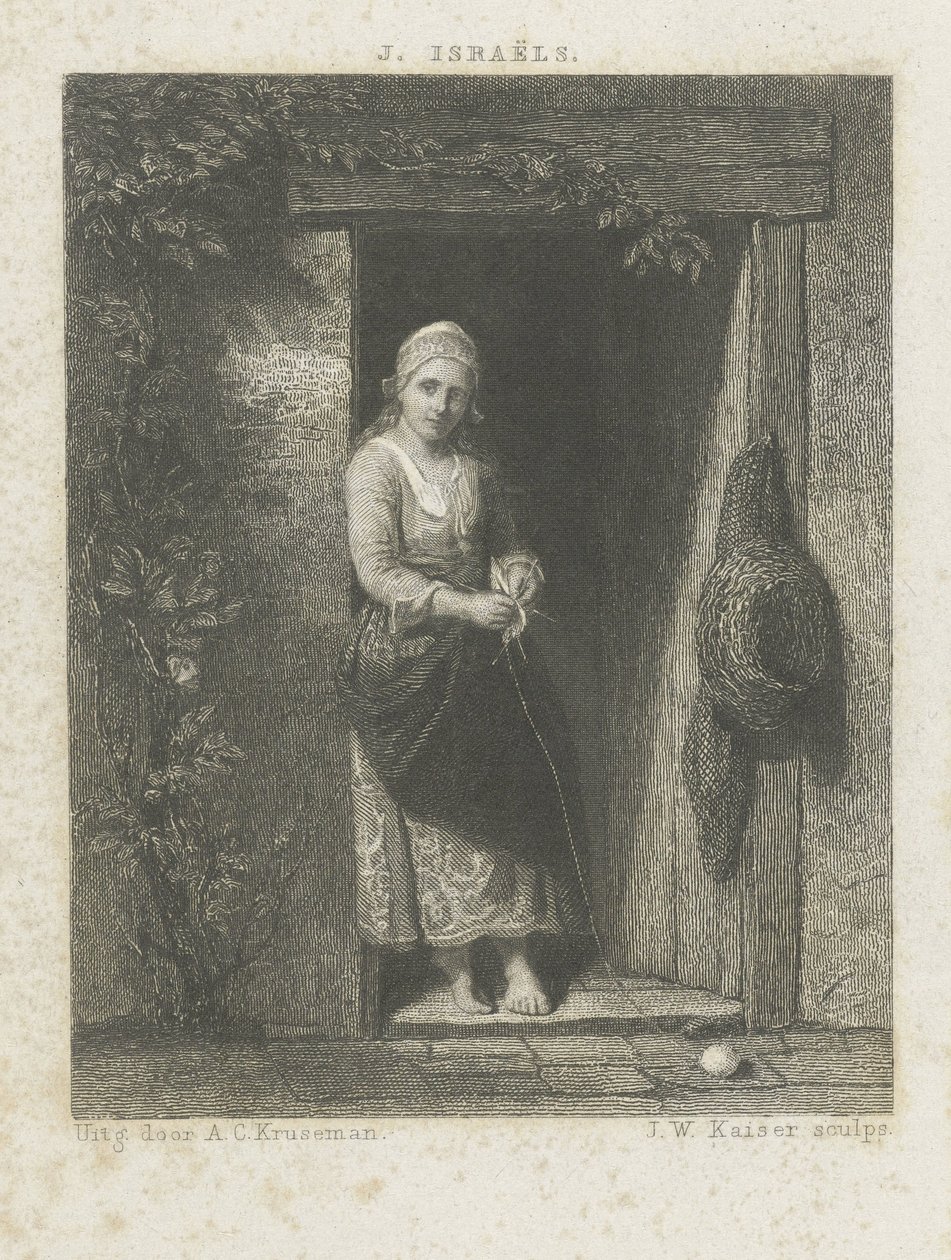 Fiatal nő kötés alkotó: Johann Wilhelm Kaiser (I)