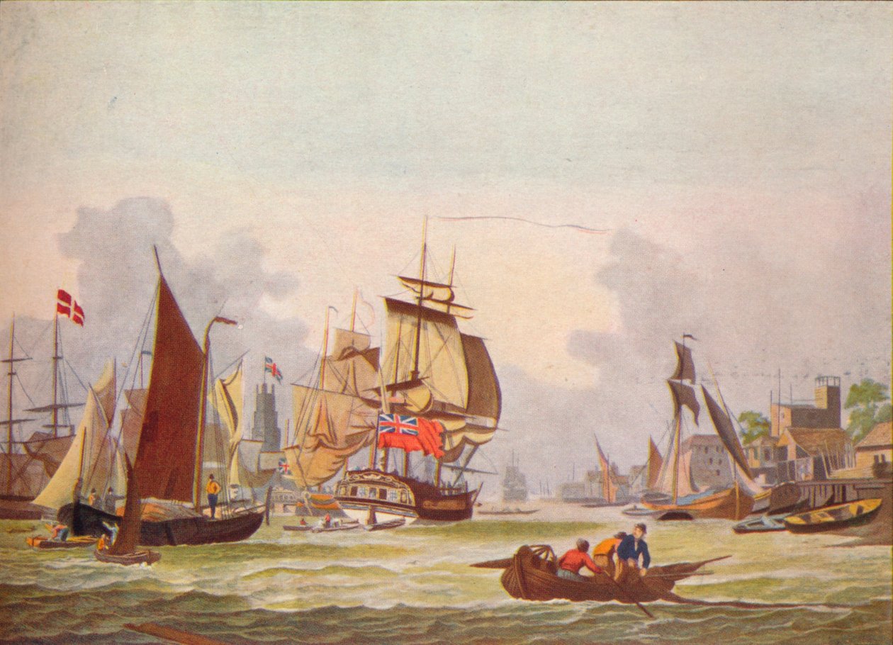A Temze Limehouse-ban, 1780 alkotó: Johann Ziegler