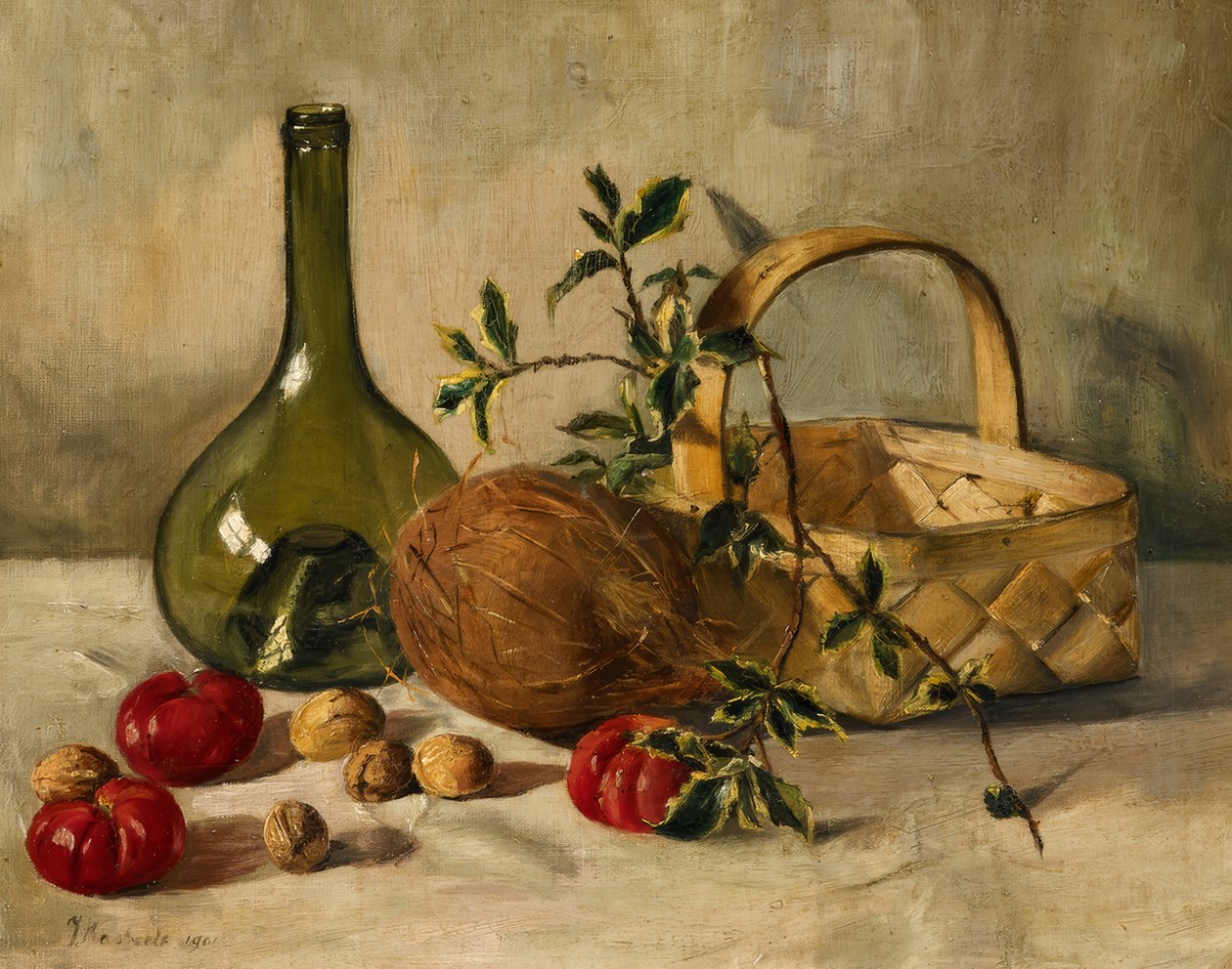 Csendélet kókuszdióval alkotó: Johanna Margaretha van de Kasteele