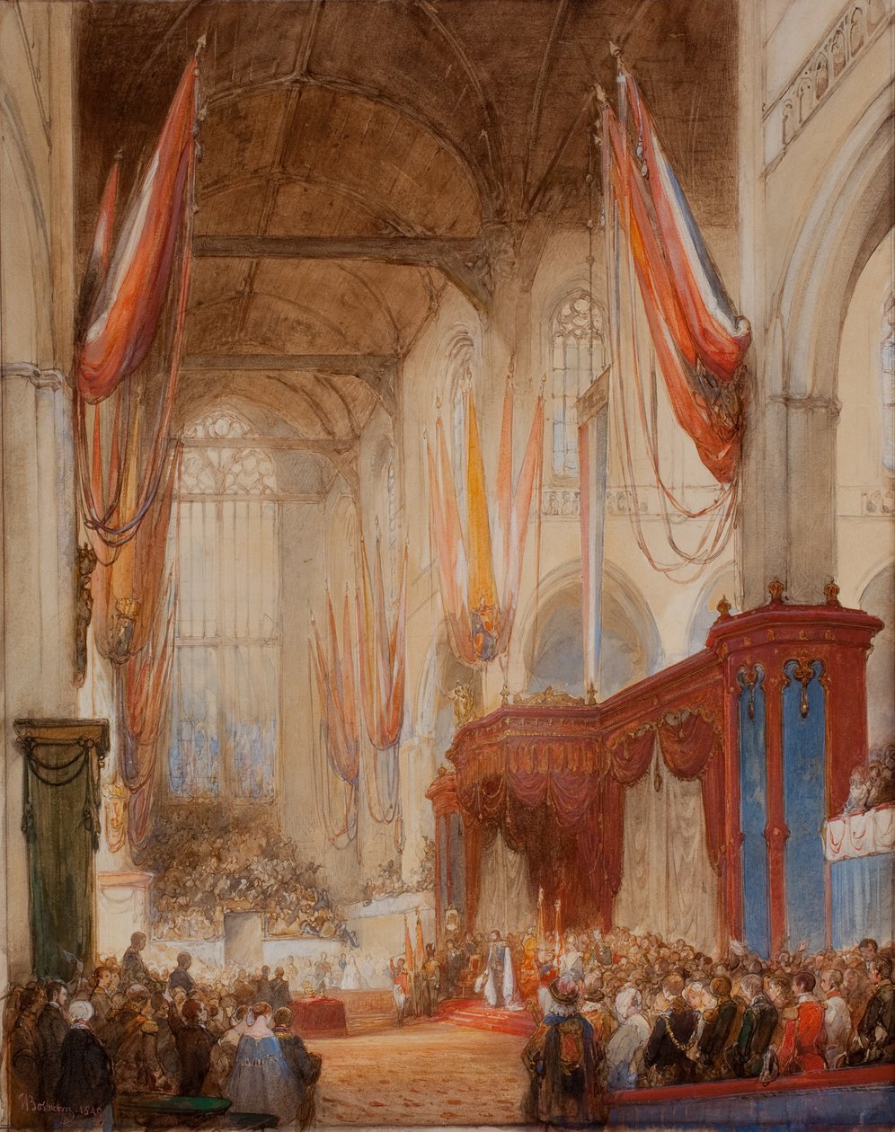 Vilmos király beiktatása III alkotó: Johannes Bosboom