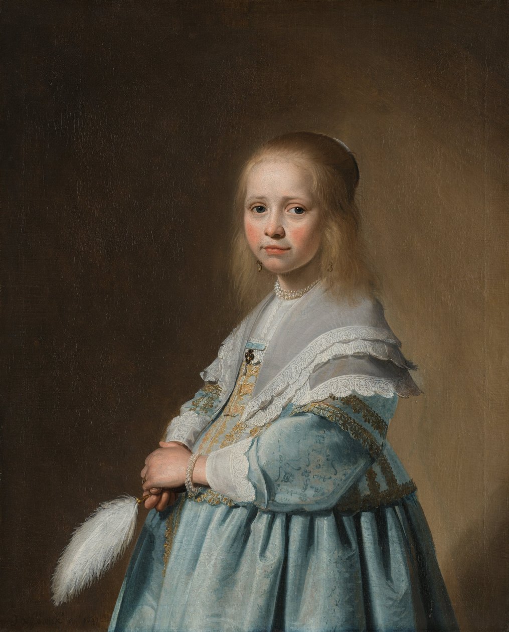 Egy kék lány portréja alkotó: Johannes Cornelisz. Verspronck