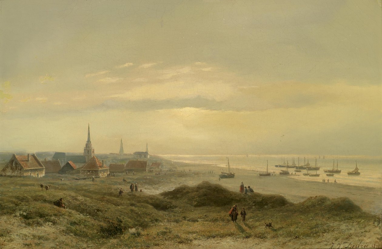 Scheveningen strandja alkotó: Johannes Joseph Destrée