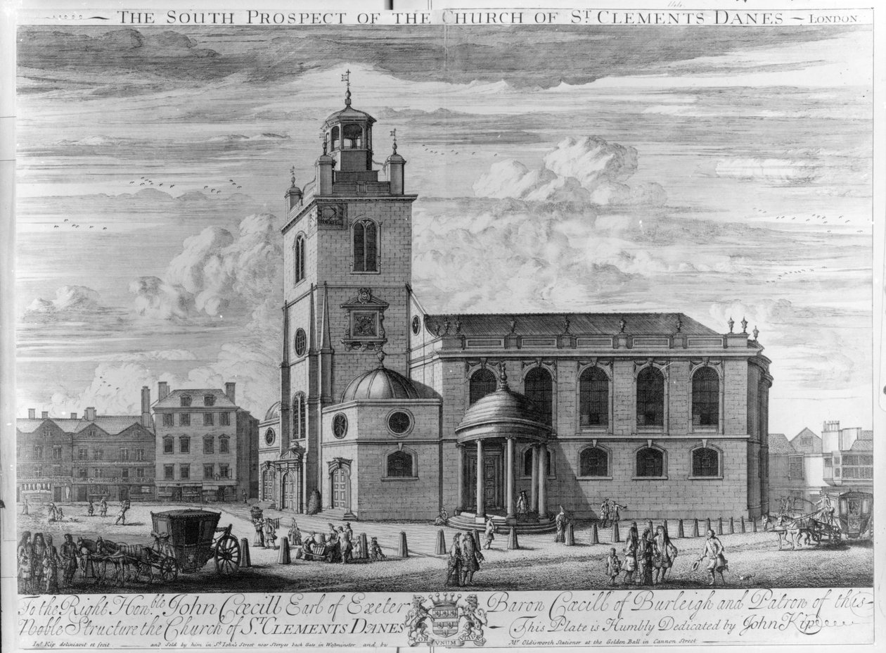 A St. Clements Danes templom déli kilátása, London alkotó: Johannes Kip