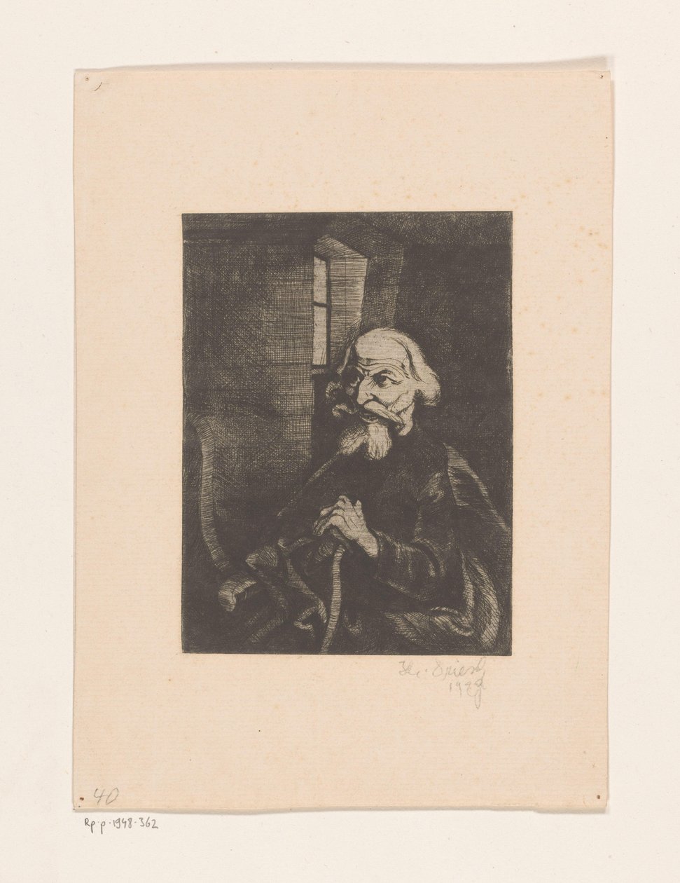 Ülő öregember alkotó: Johannes Driesch (signed by artist)
