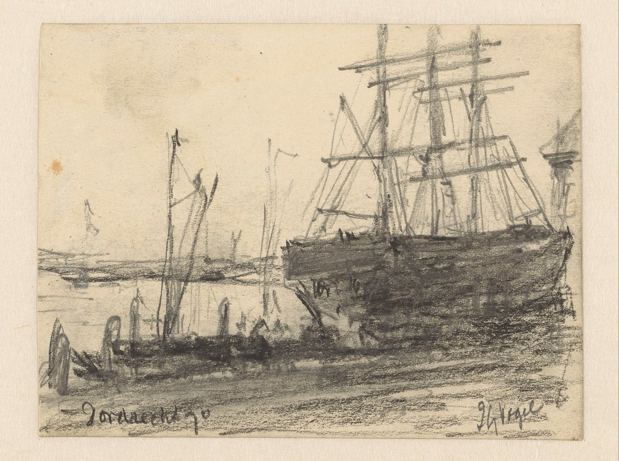 Hajók Dordrechtbe alkotó: Johannes Gijsbert Vogel