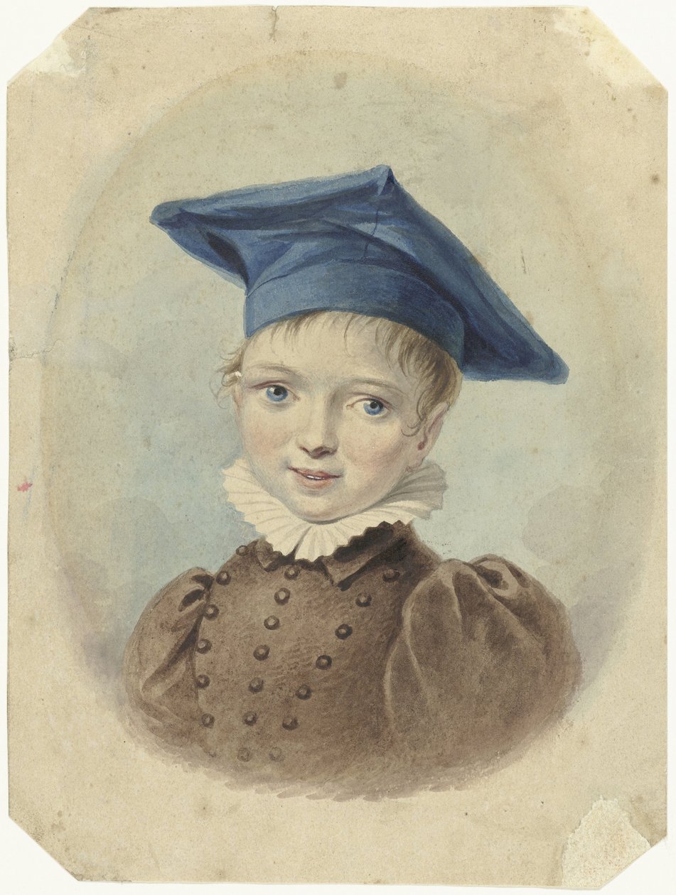 Kék svájcisapkás fiú alkotó: Johannes Hari (I)