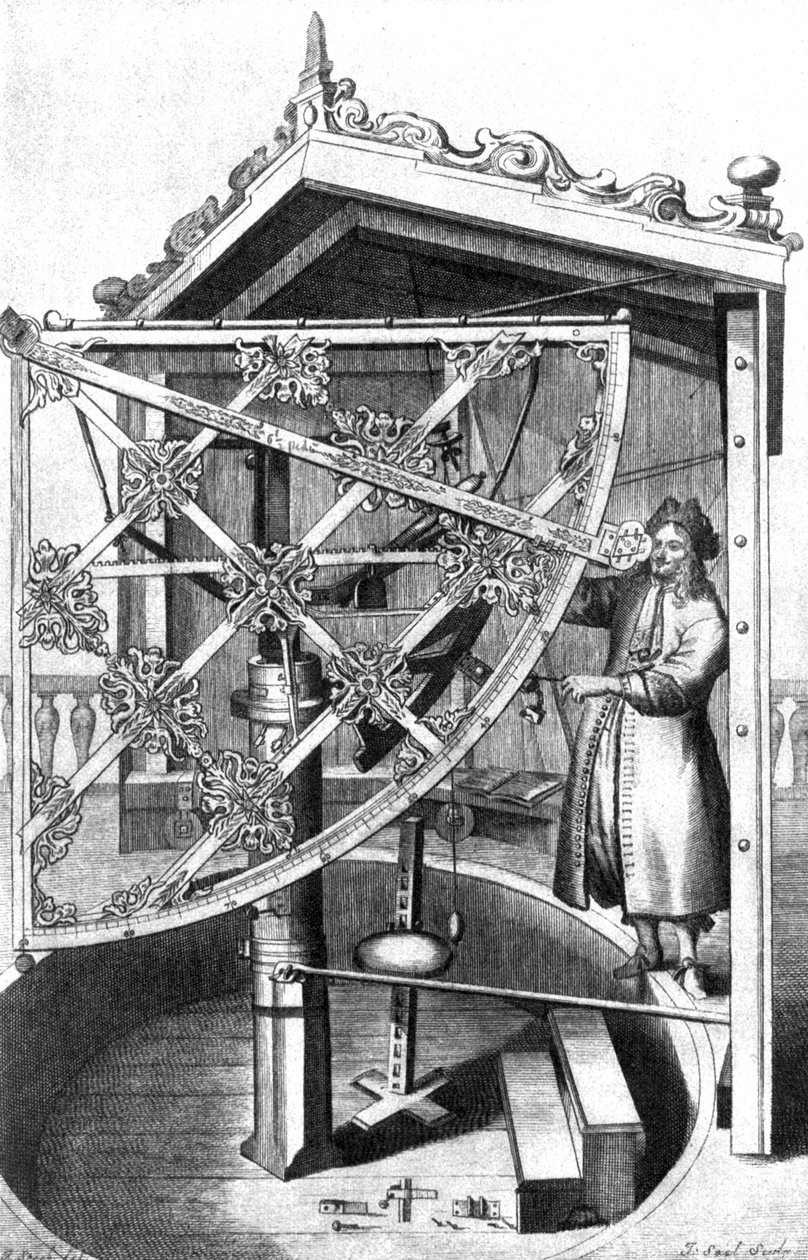 Csillagász a csillagvizsgálójában alkotó: Johannes Hevelius