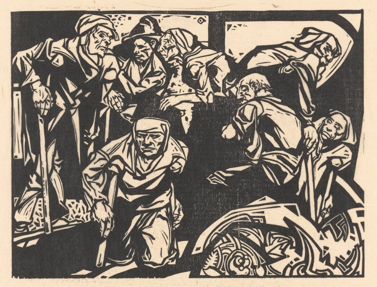 Férfiak mankóval alkotó: Johannes Josephus Aarts