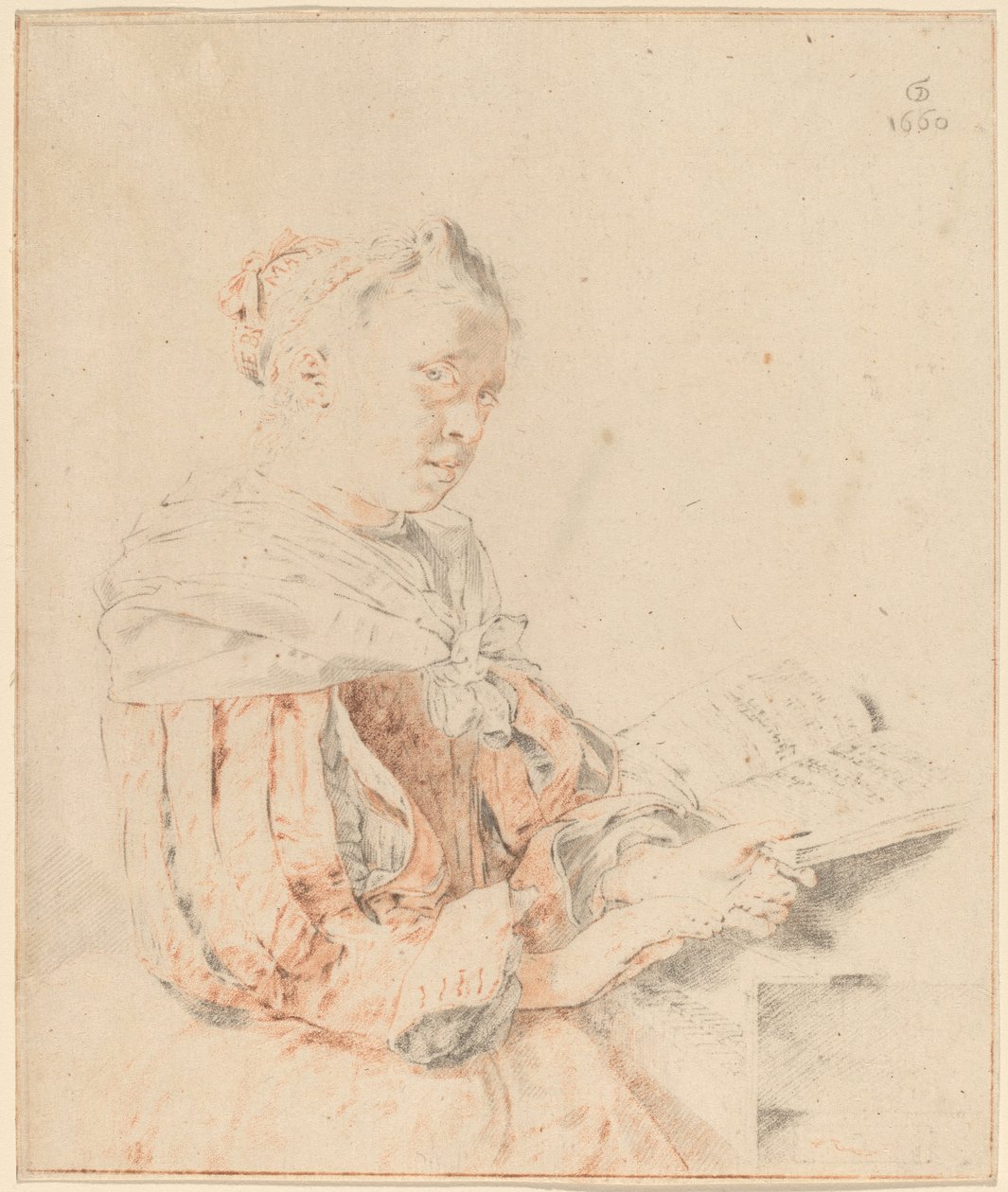 Fiatal lány a billentyűzeten, 1767. alkotó: Johannes Kornlein