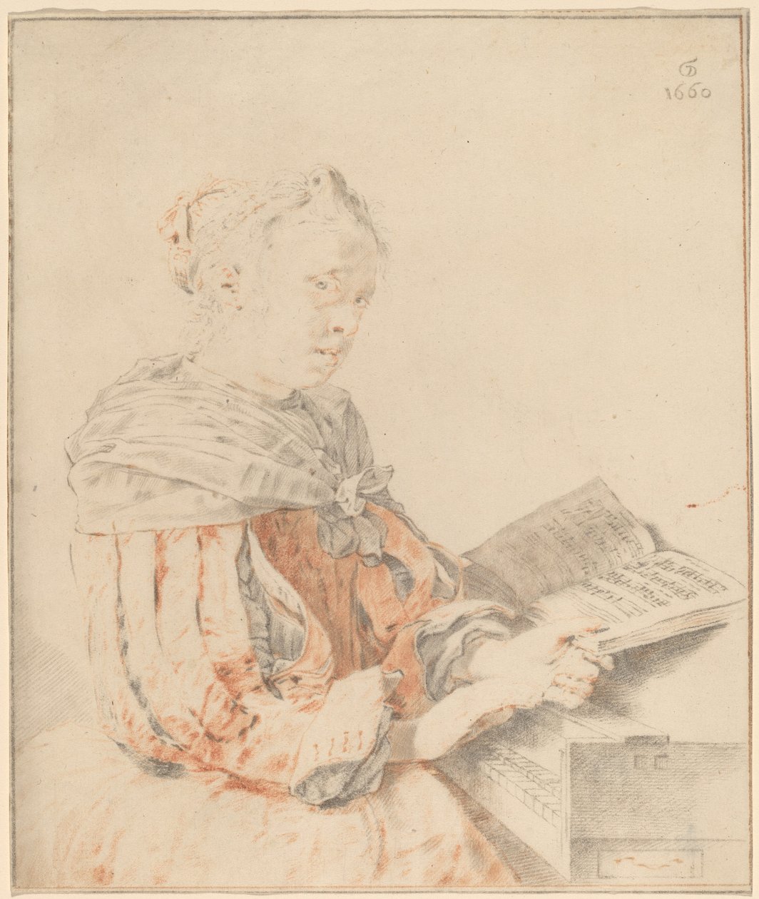 Fiatal lány a billentyűzeten, 1767. alkotó: Johannes Kornlein