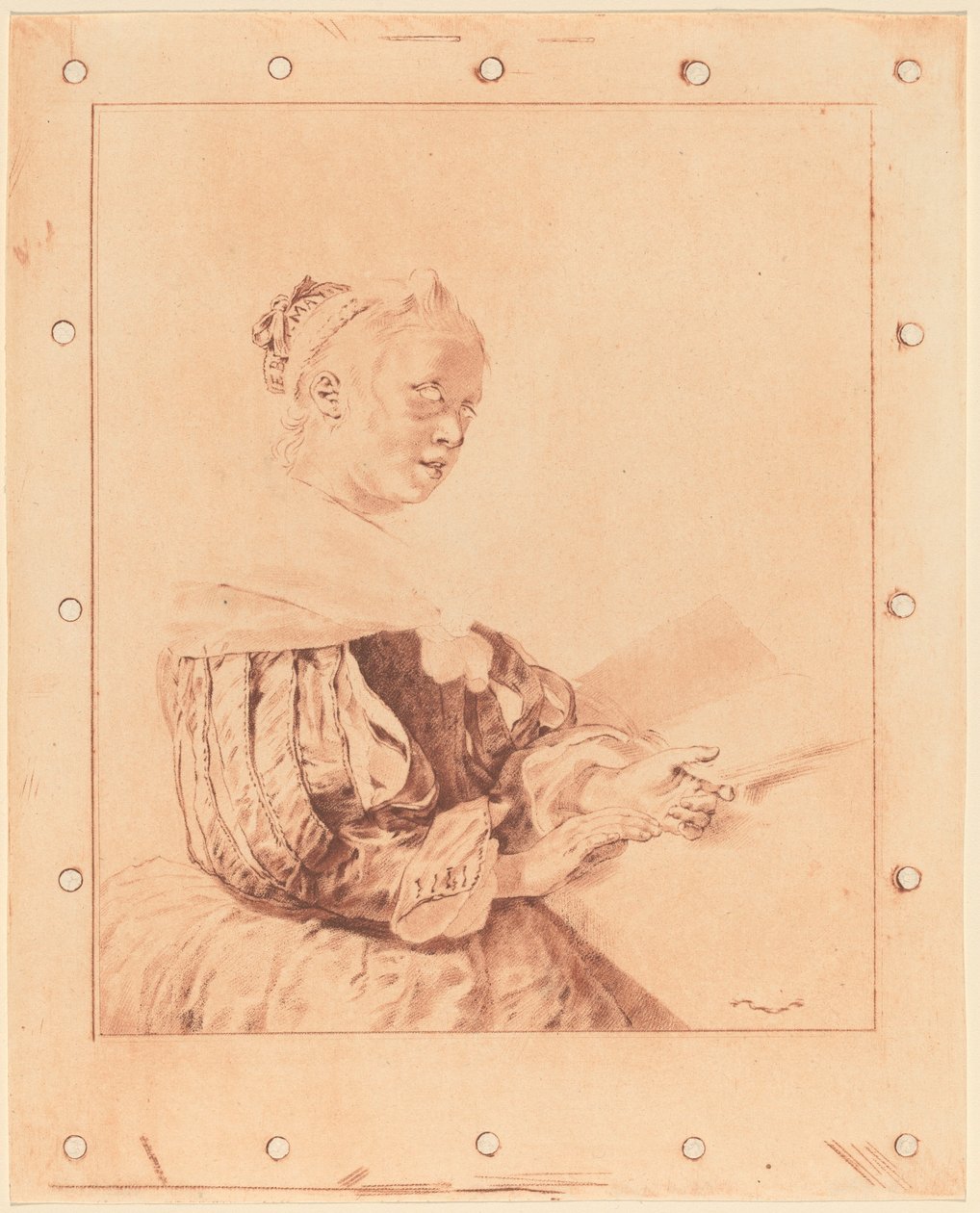 Fiatal lány a billentyűzeten, 1767. alkotó: Johannes Kornlein