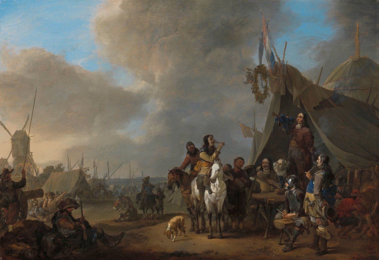 Katonai tábor alkotó: Johannes Lingelbach