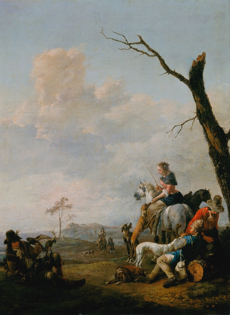 Pihenj a vadászat után alkotó: Johannes Lingelbach