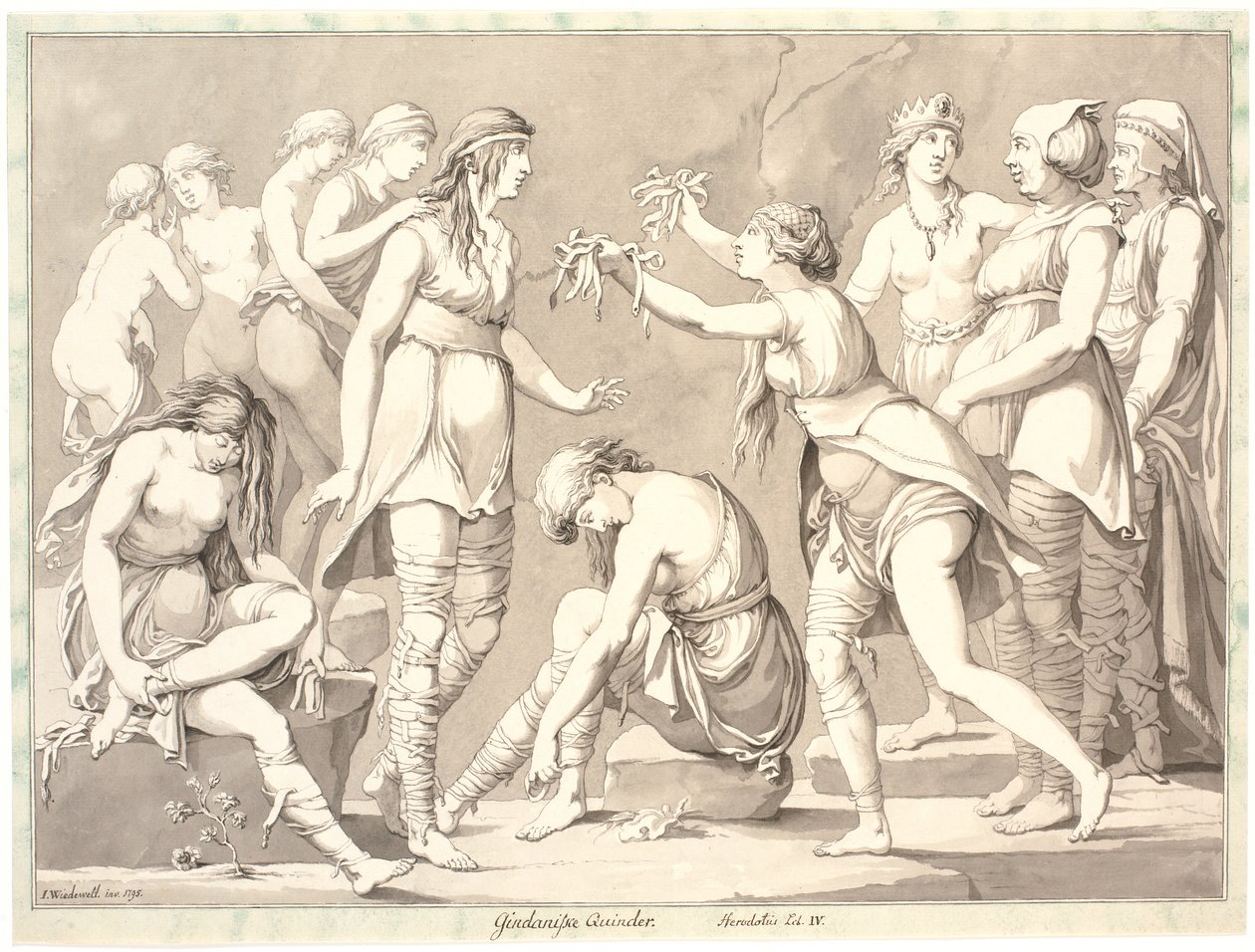 "Gindanische Quinder. Hérodotosz IV. könyv" alkotó: Johannes Wiedewelt