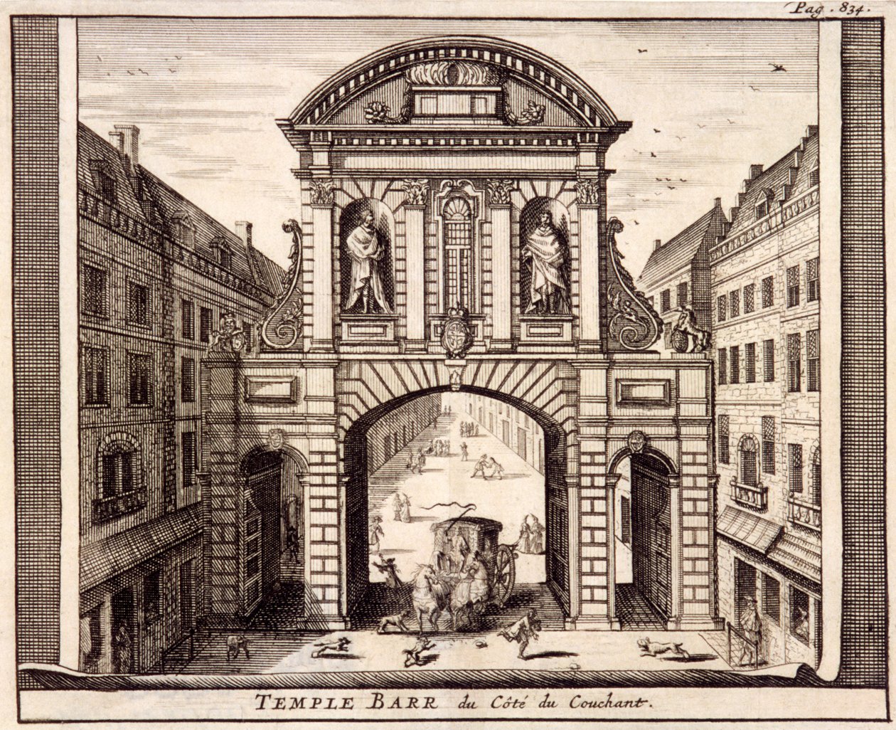 Temple Bar, London, 1700 alkotó: Johannes de Ram
