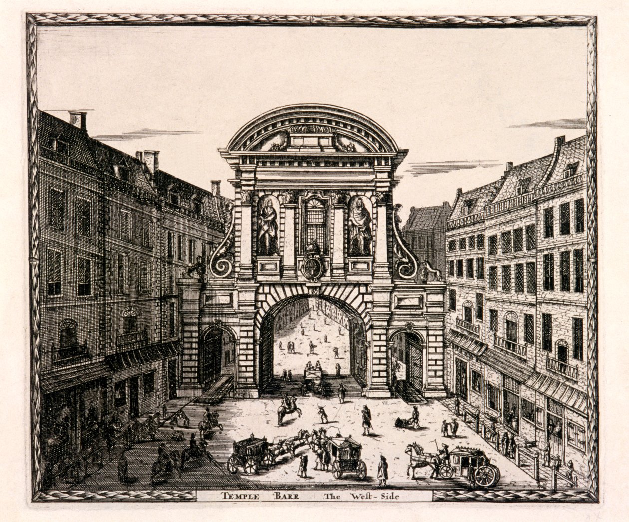 Temple Bar, London, 1700 alkotó: Johannes de Ram