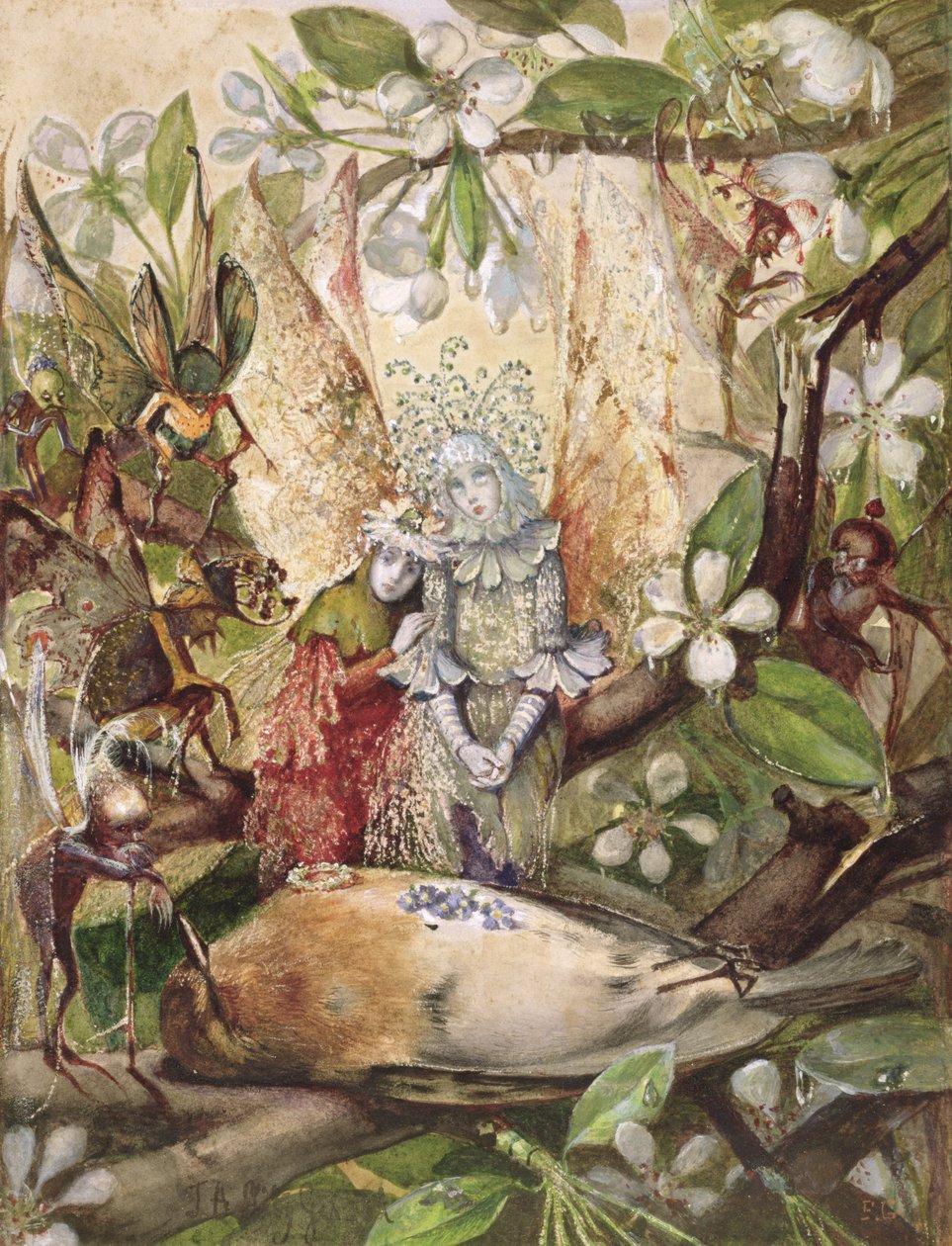 A kakas Robin halála alkotó: John Anster Fitzgerald