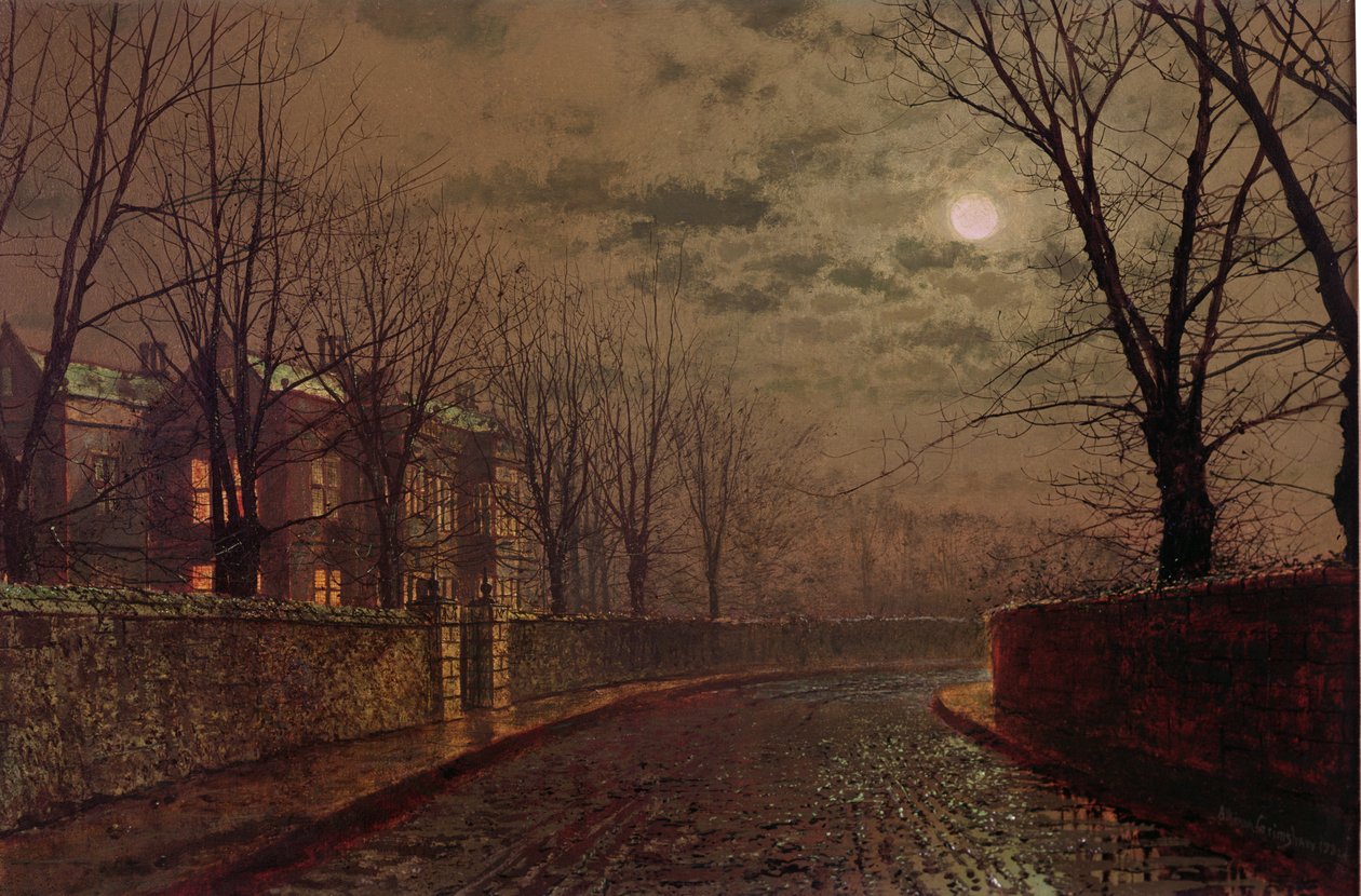 Holdfényes utcai jelenet, 1882 alkotó: John Atkinson Grimshaw