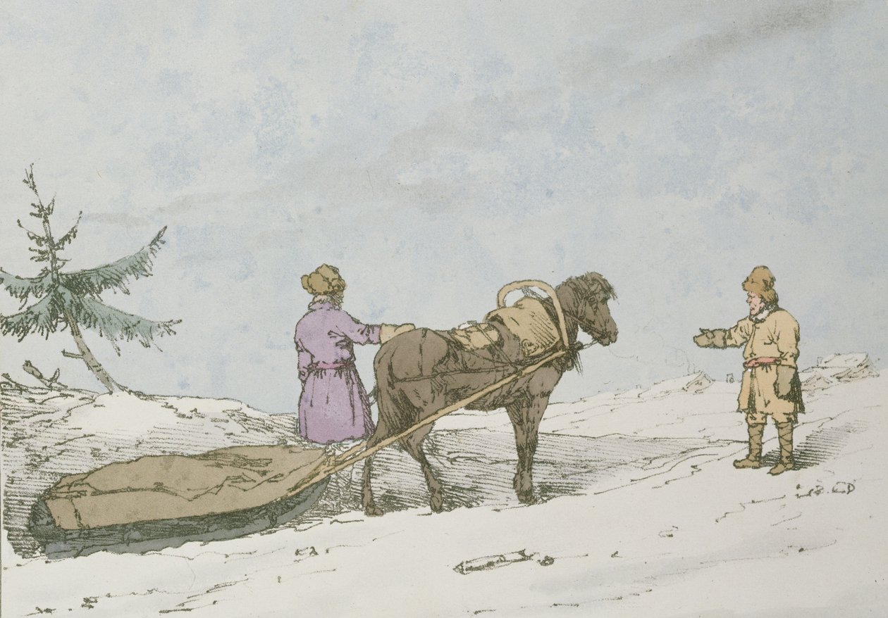 Finn szánkó, 1803 alkotó: John Augustus Atkinson