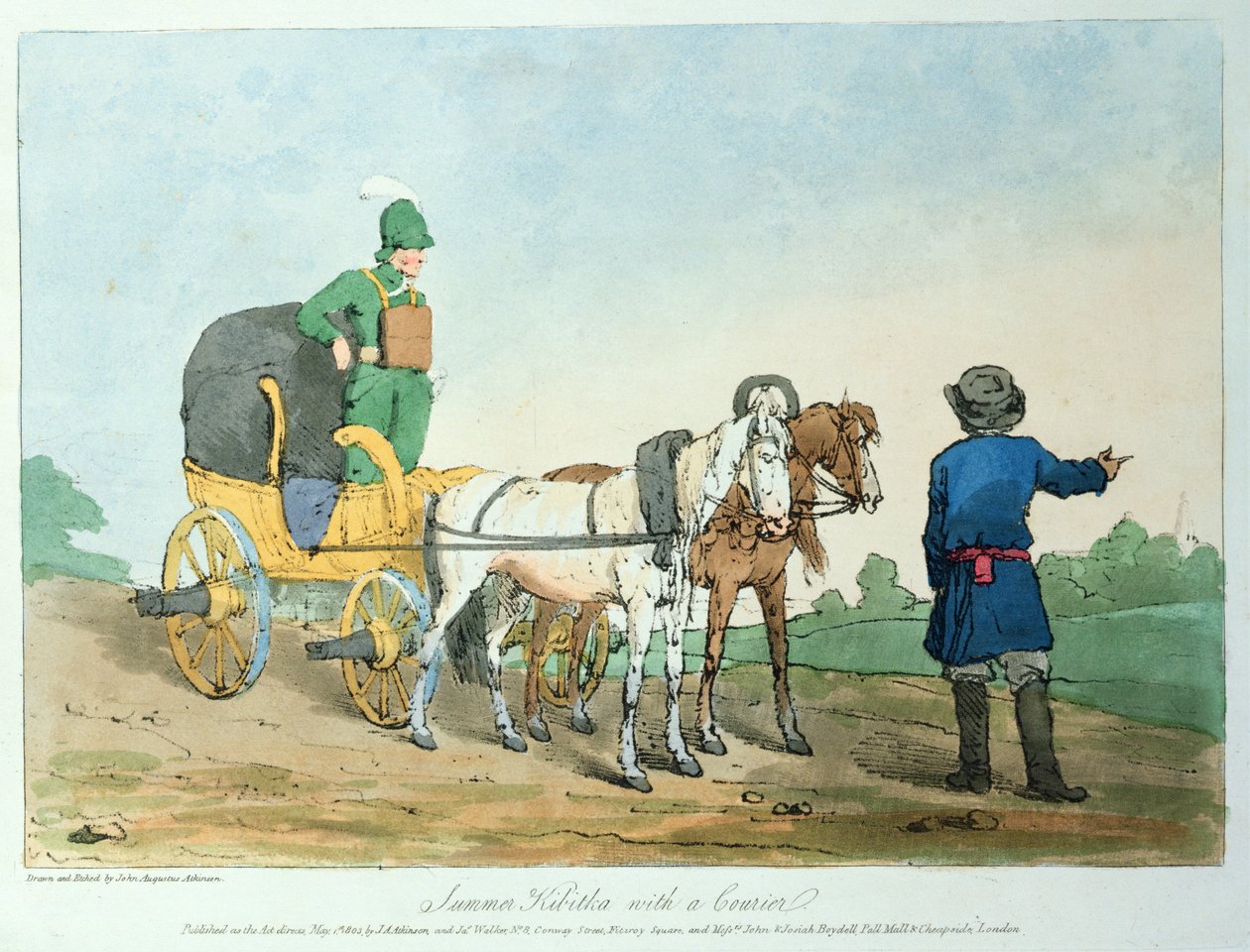 Nyári Kibitka futárral, 1803 alkotó: John Augustus Atkinson