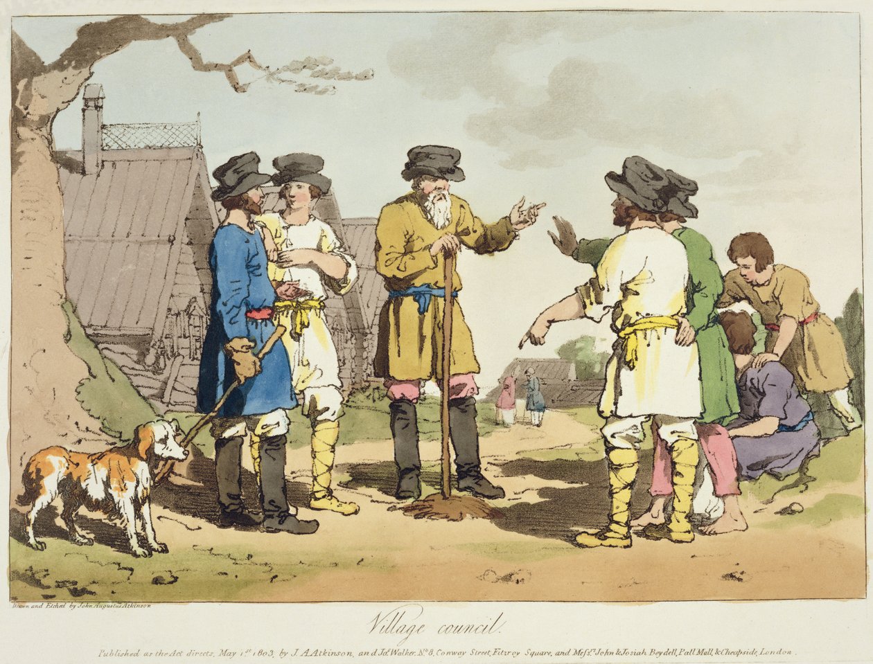 A művész által metszett Községi Tanács 1803-ban jelent meg alkotó: John Augustus Atkinson