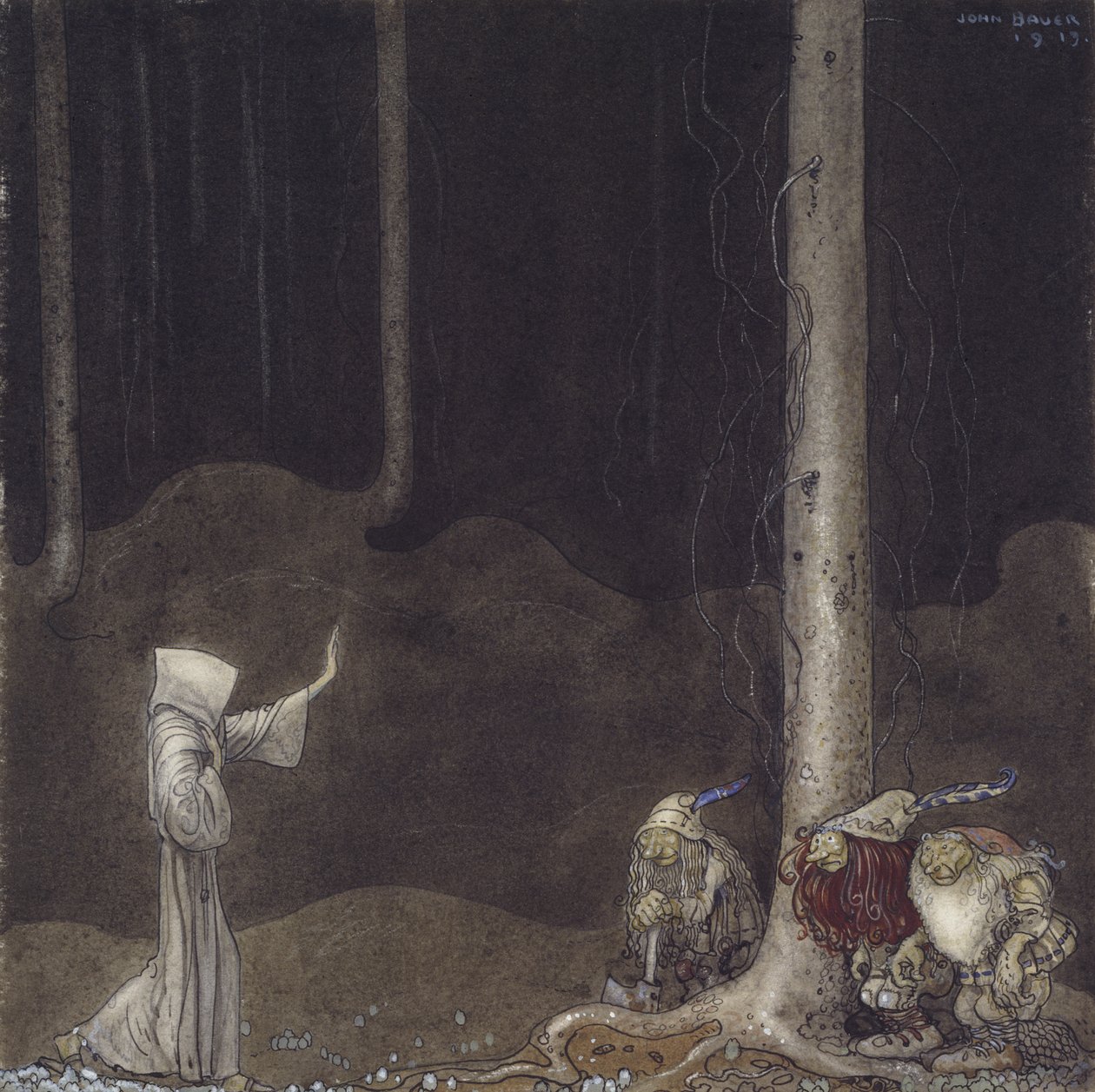 Szent Márton testvér és a három troll, 1913 (wc papíron) alkotó: John Bauer