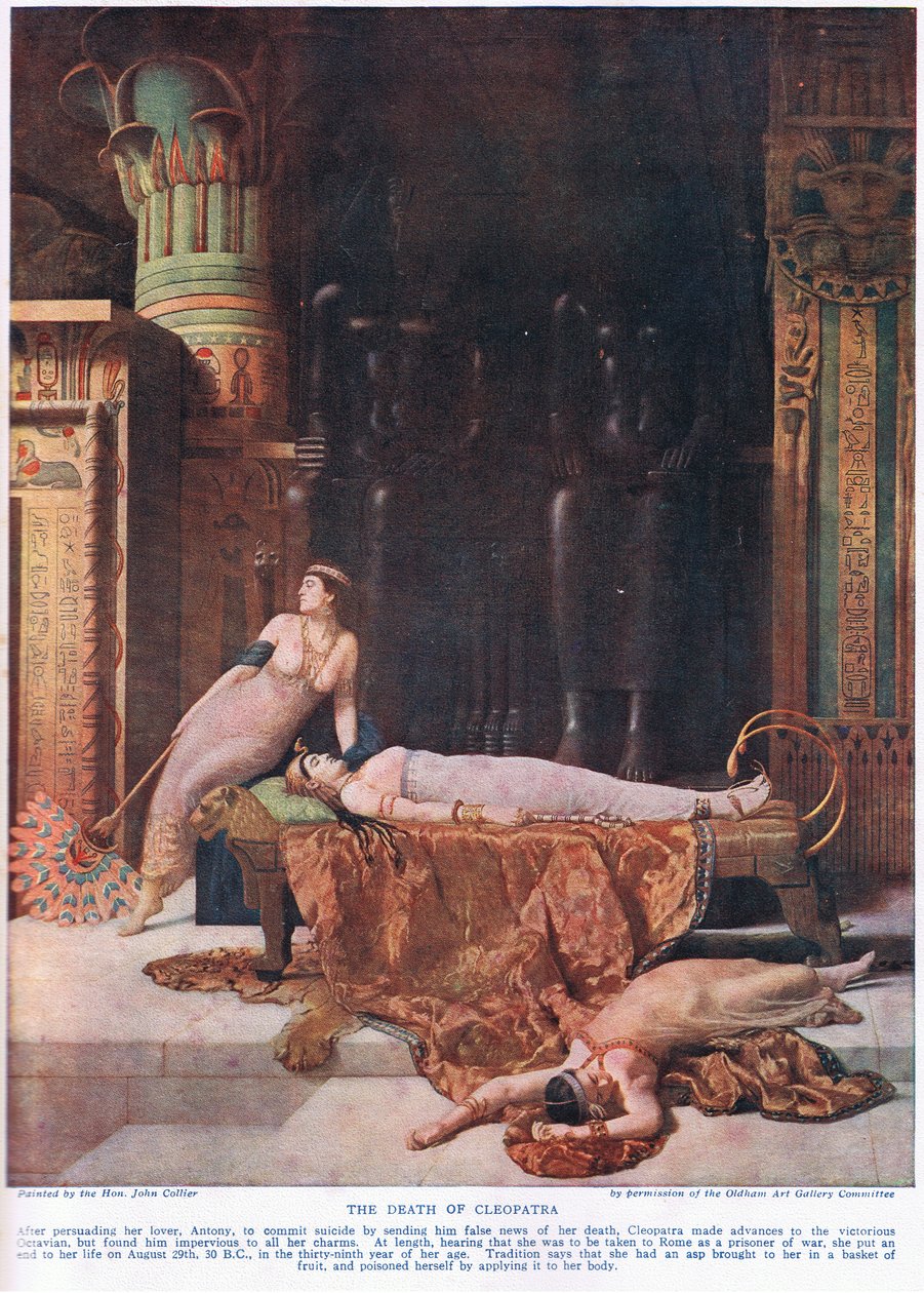 Kleopátra halála, 1920 körül alkotó: John Collier