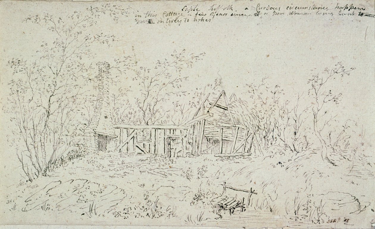 Egy romos nyaraló Capelben, Suffolkban, 1796 alkotó: John Constable