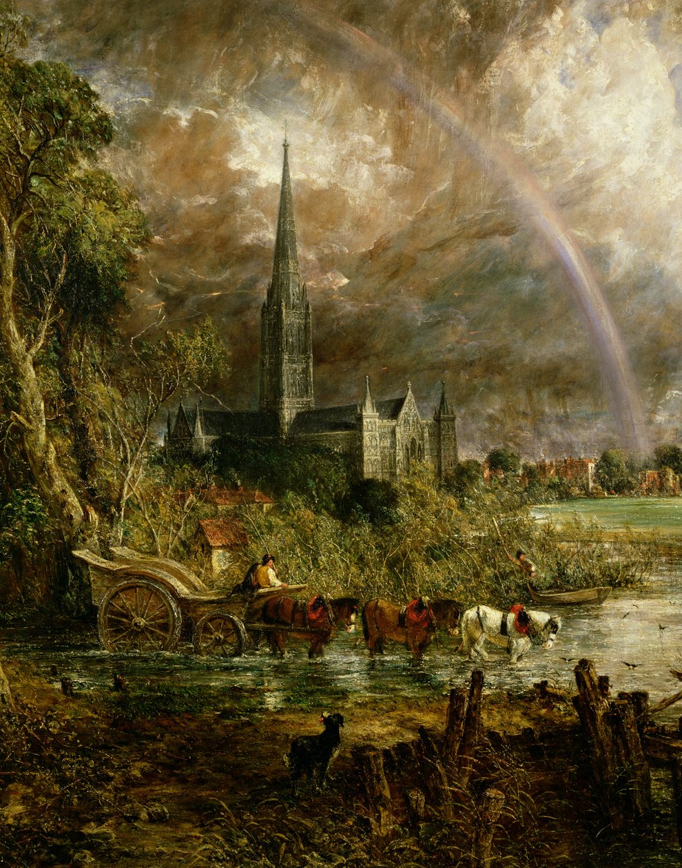 Salisbury katedrális a rétek felől, 1831, 1560-as részlet alkotó: John Constable