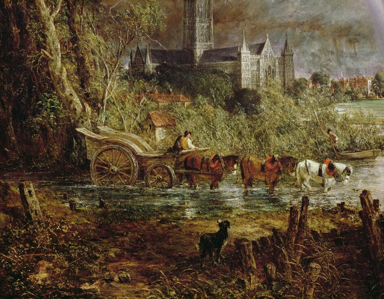 Salisbury katedrális a rétek felől, 1831, 1560-as részlet alkotó: John Constable